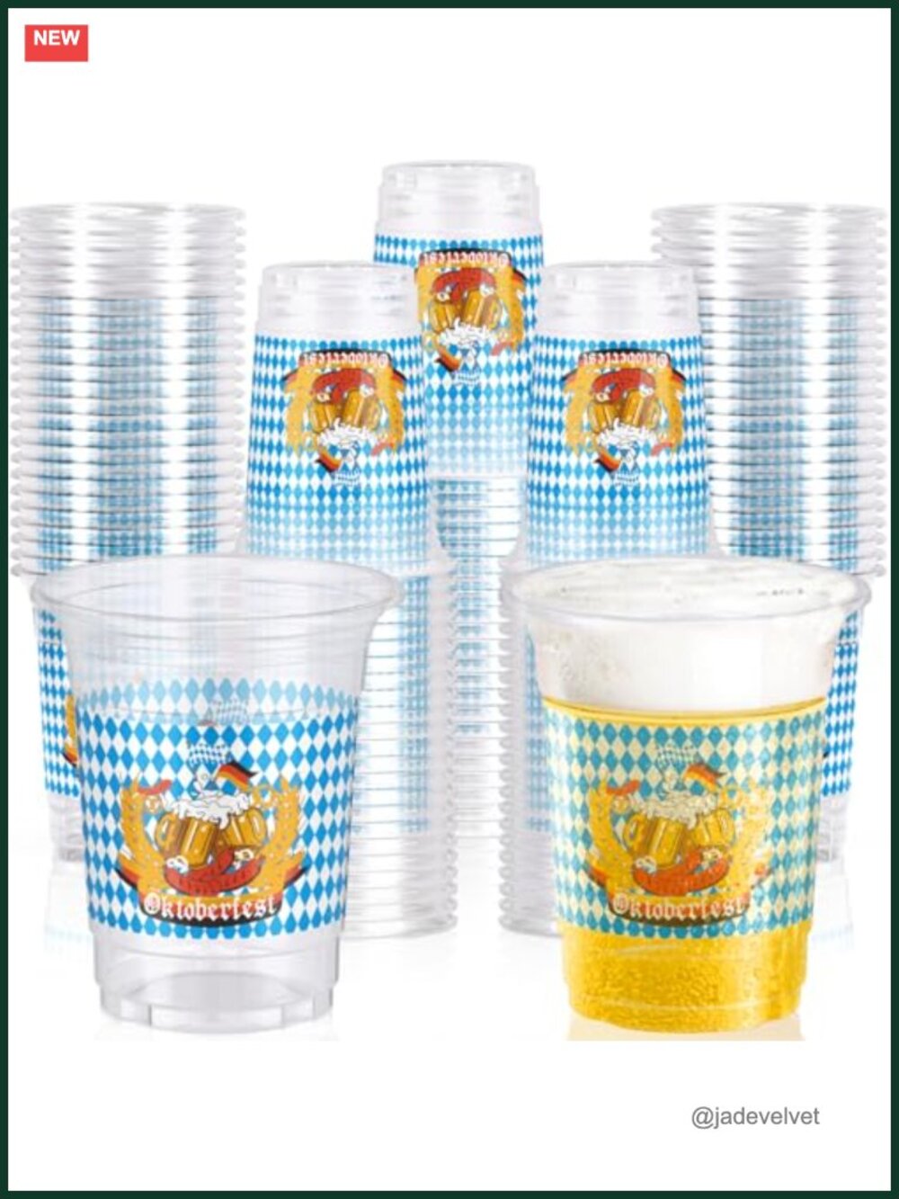 Oktoberfest Party Cups 60 Pack 16oz German Beer Plastic Disposable